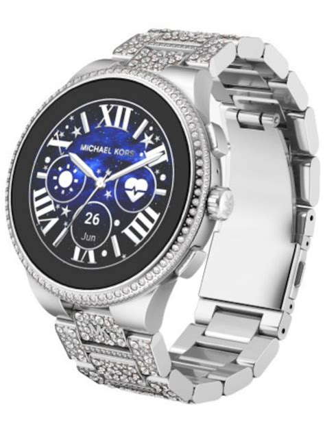 michael kors gen 6 camille pavé silver-tone smartwatch|Michael Kors Men's or Women's Gen 6 44mm Touchscreen .